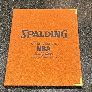 Spalding NBA Official basketball game Ball note pad Cover portfolio David stern